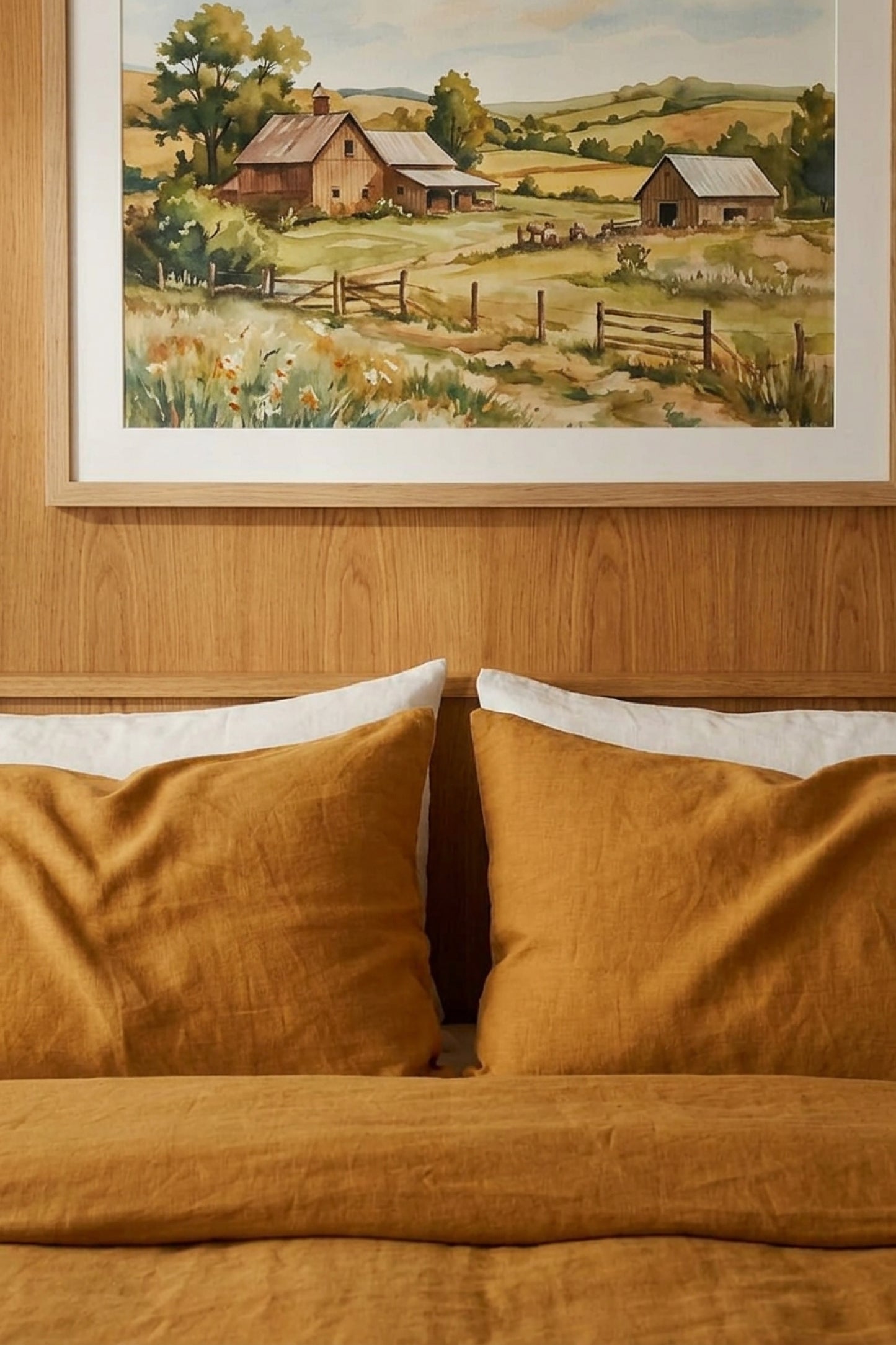 Linen duvet cover in Amber