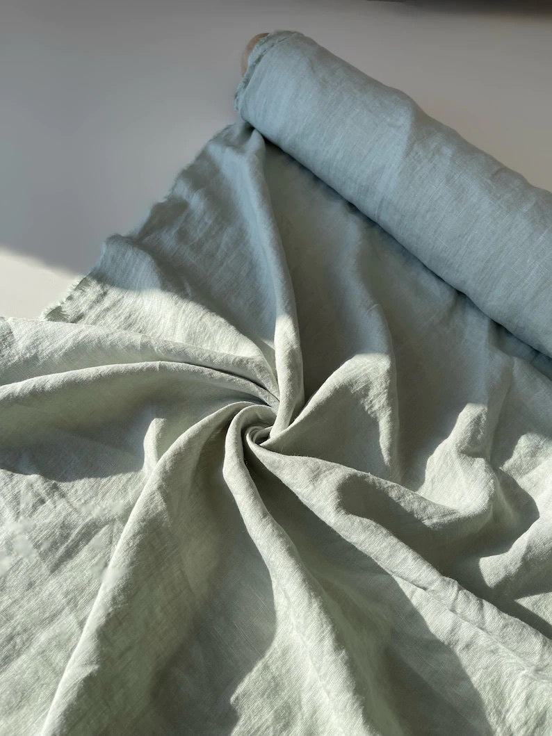 Sage Green 95" / 240 cm linen fabric - Her Linen