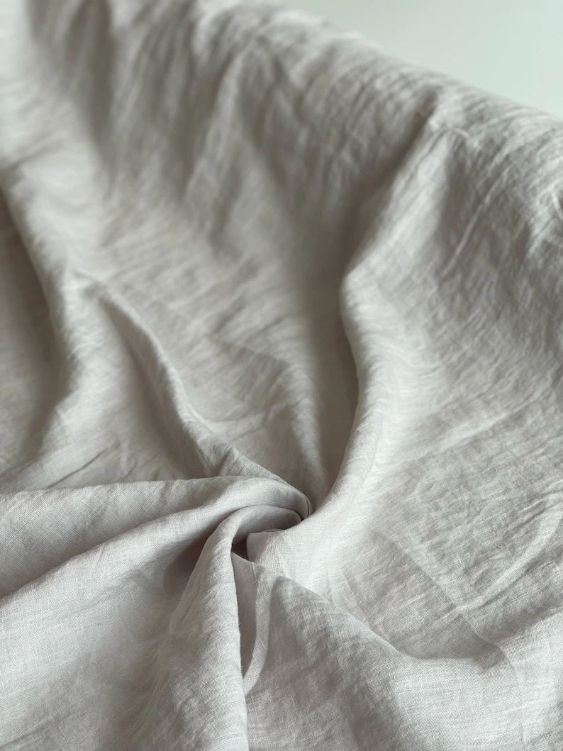 White 95" / 240 cm linen fabric - Her Linen