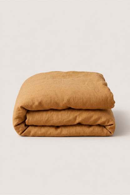 Linen duvet cover in Amber