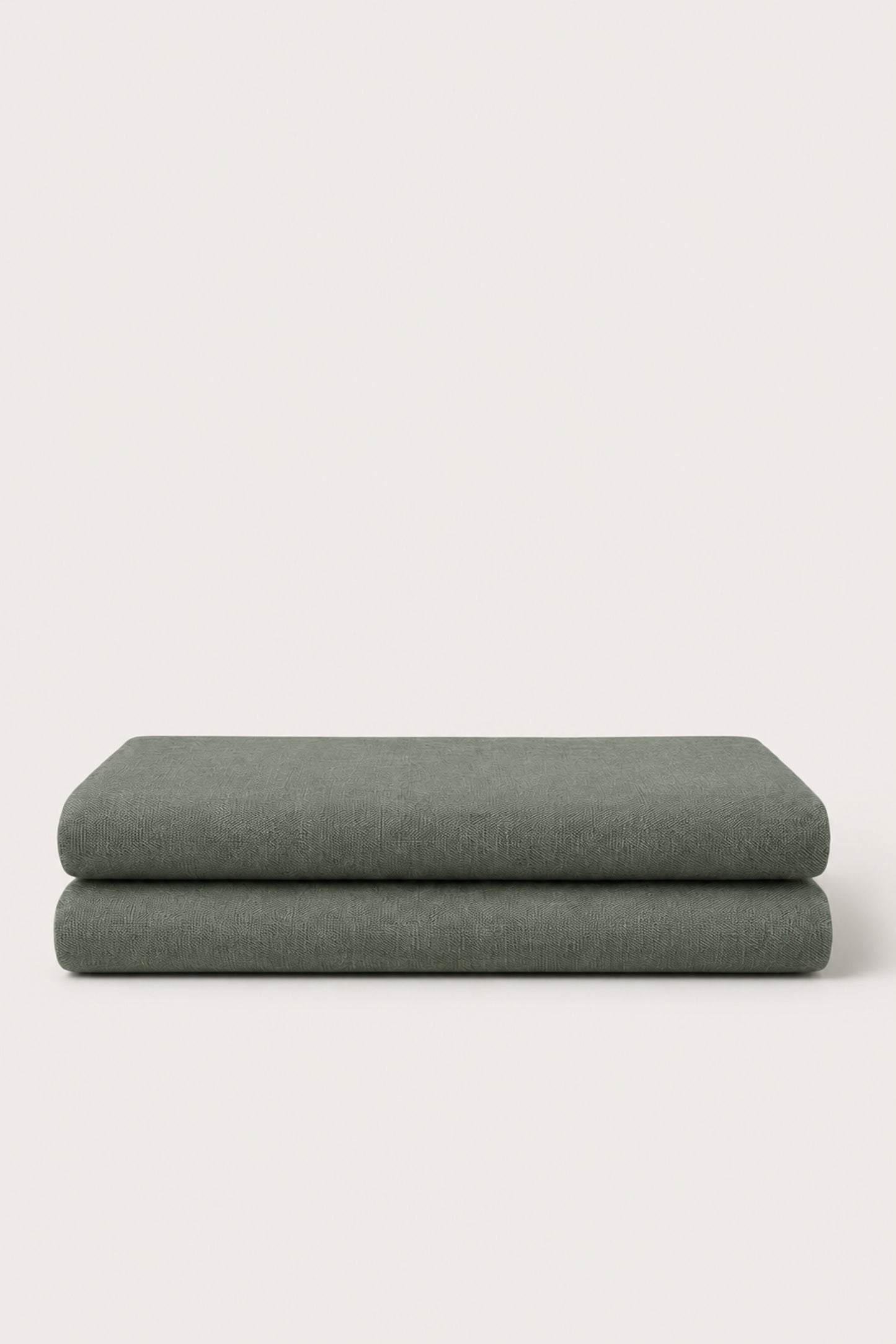 Linen flat sheet in Garden Green