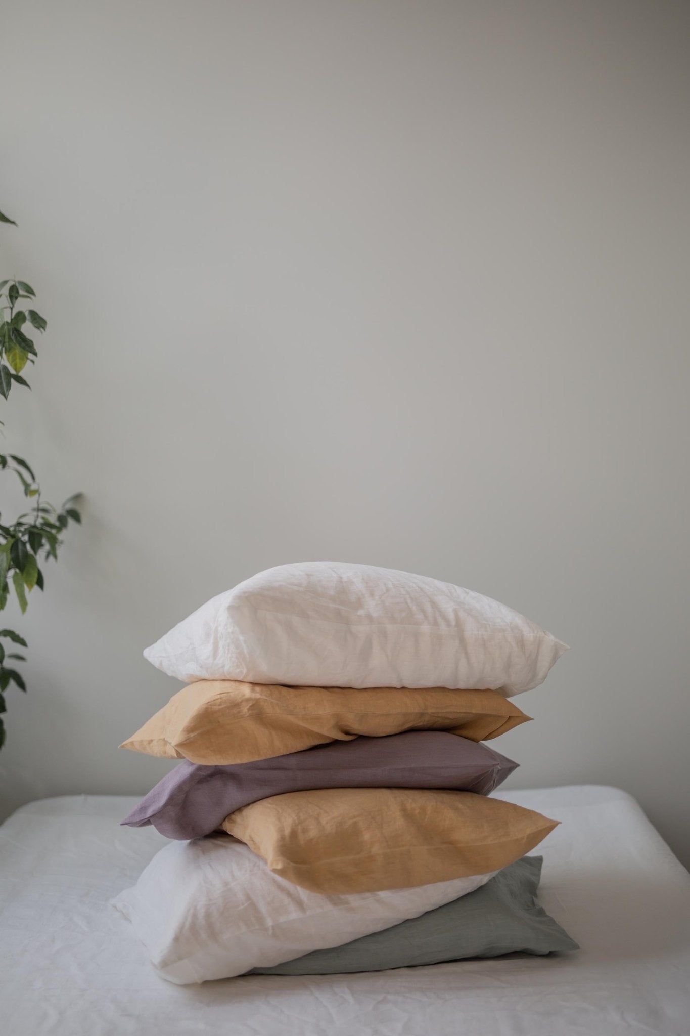 Linen pillowcase in Mustard - Her Linen