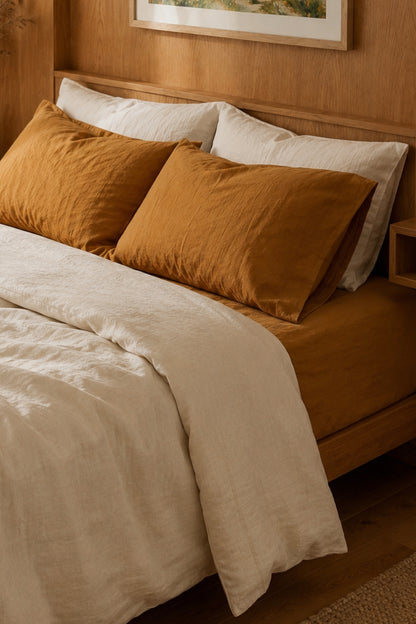 Linen sheets set in Amber