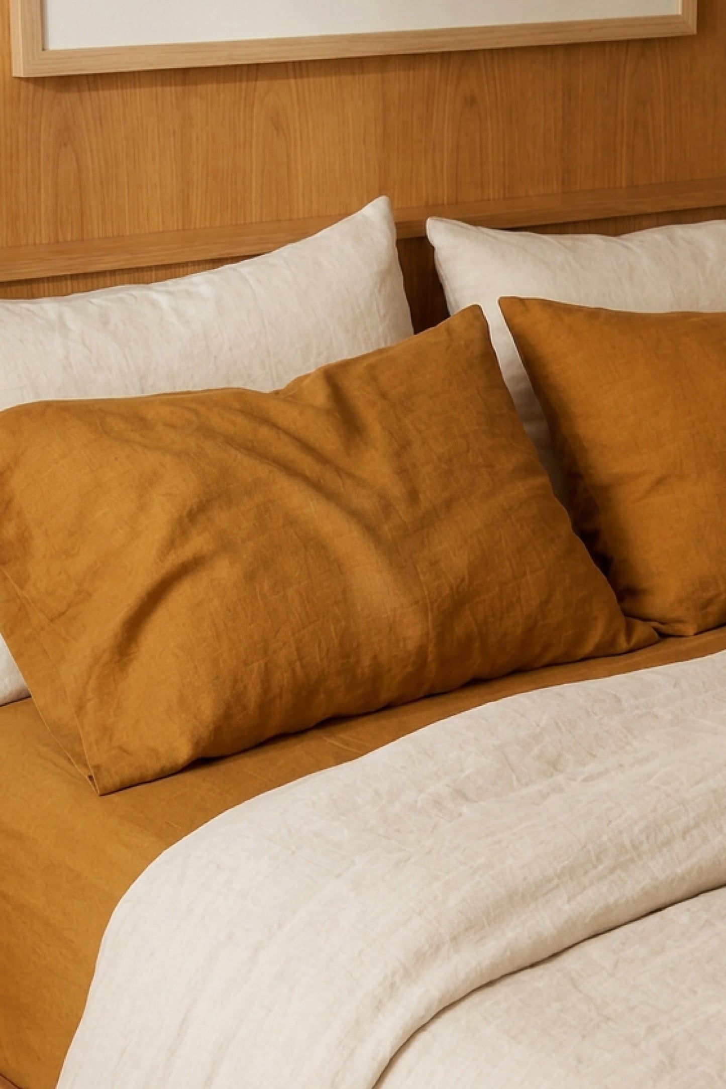 Linen pillowcase set of 2 in Amber
