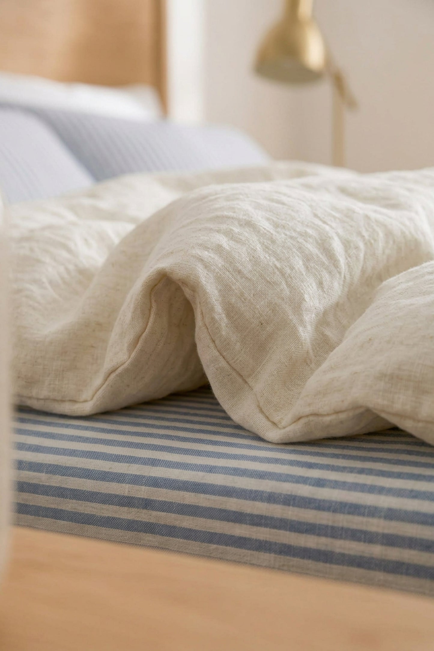 Linen sheets set in Blue Striped