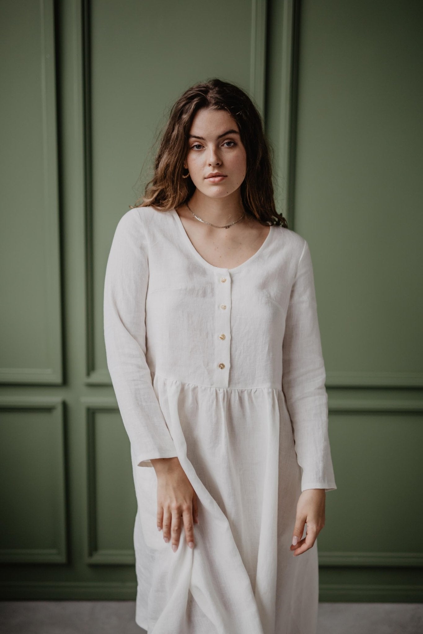 Lapland mid-length linen dress - Her Linen