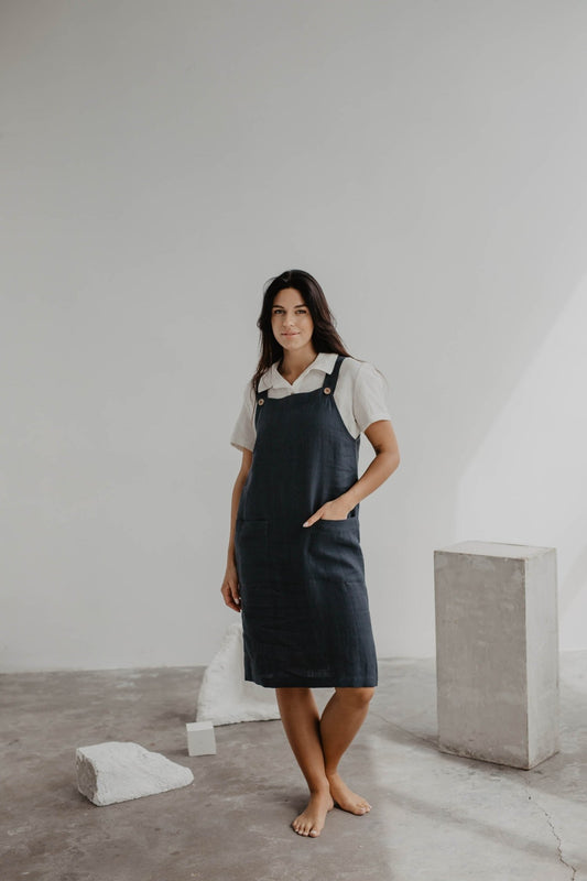 Linen apron dress JADE - Her Linen