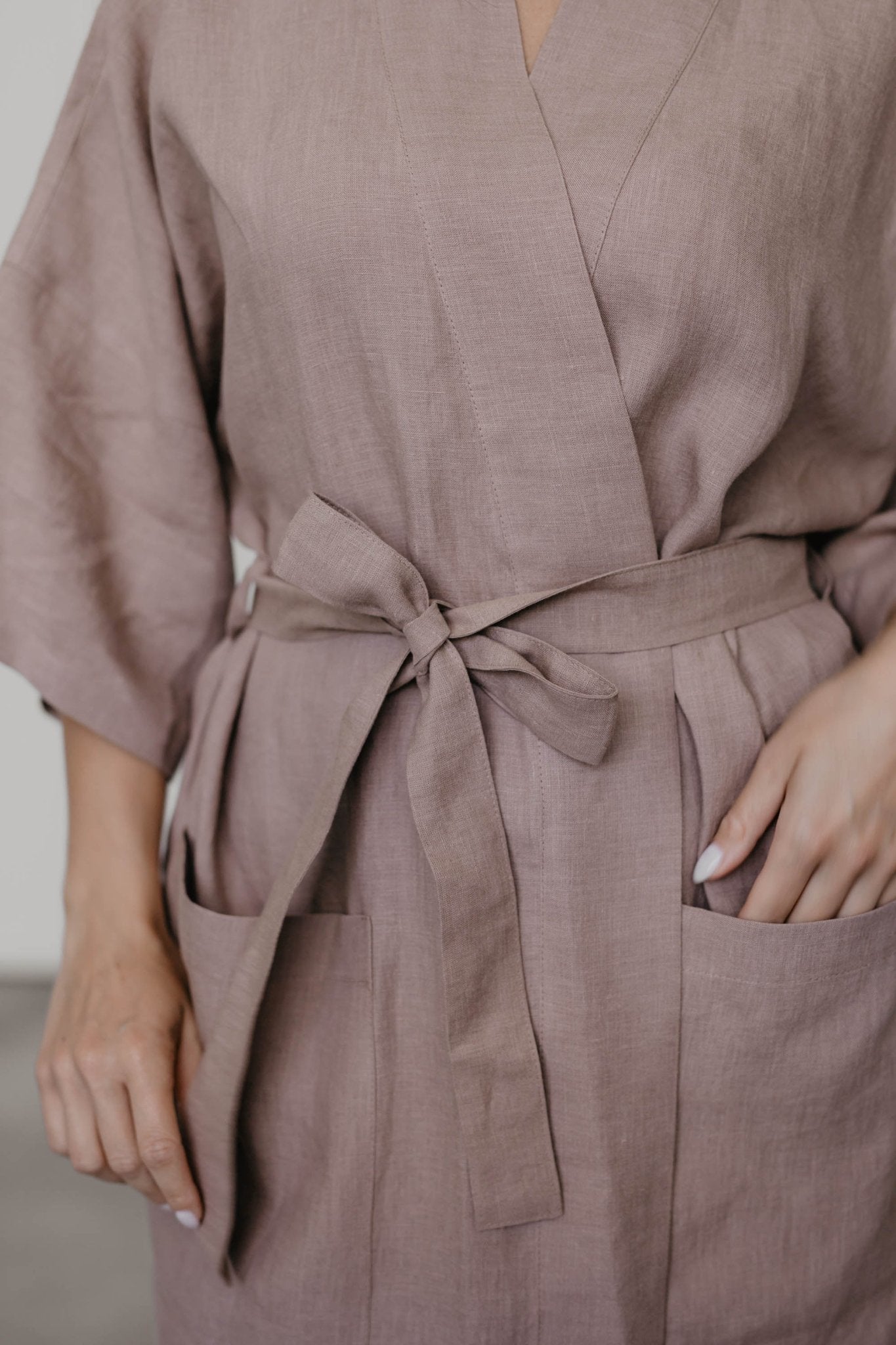 Linen bathrobe Midnight - Her Linen