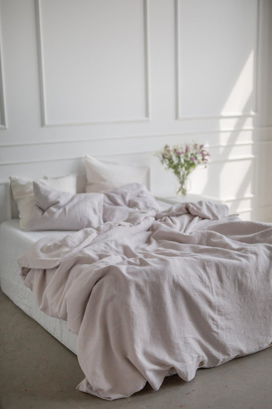 Linen bedding set in Cream - Her Linen