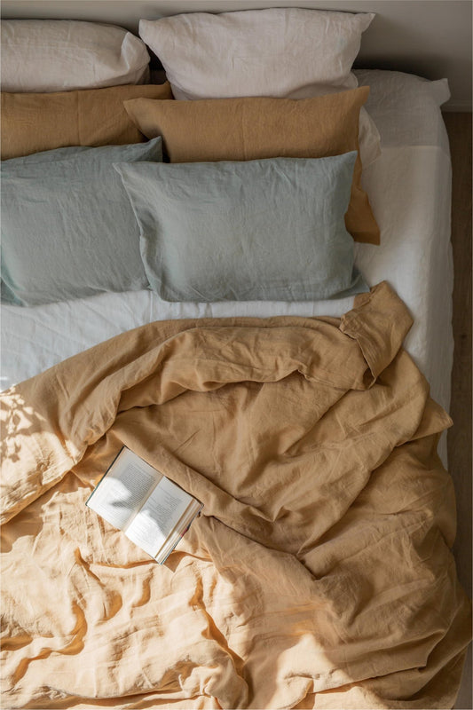 Linen bedding set in Mustard - Her Linen