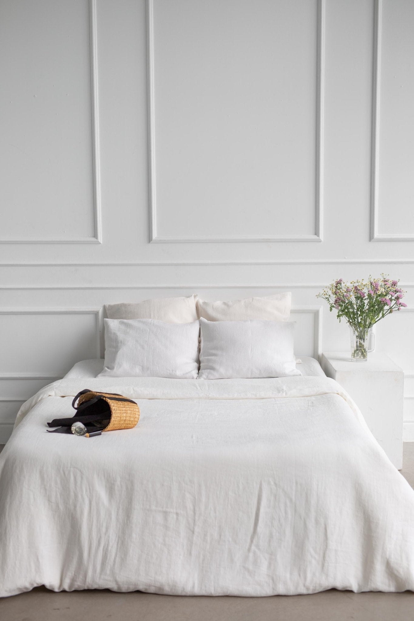 Linen bedding set in White - Her Linen