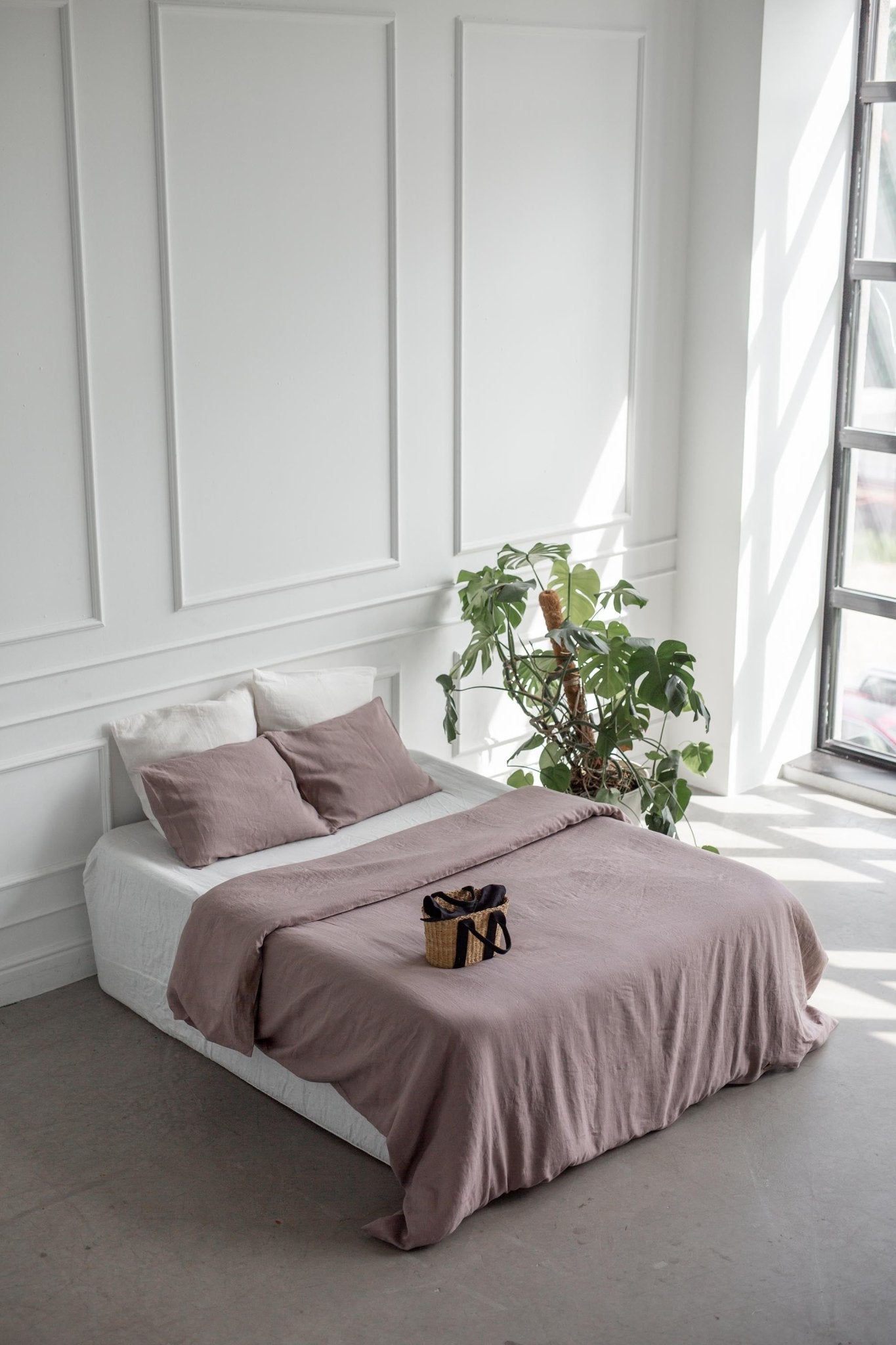 Linen duvet cover in Rosy Brown - Her Linen