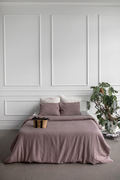 Linen duvet cover in Rosy Brown - Her Linen