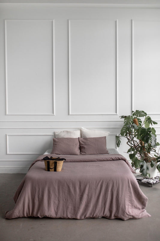 Linen duvet cover in Rosy Brown - Her Linen