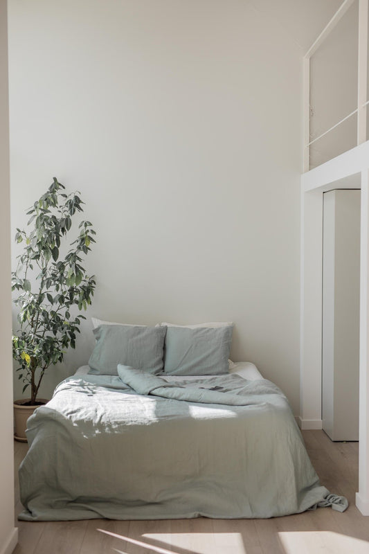 Linen duvet cover in Sage Green - Her Linen