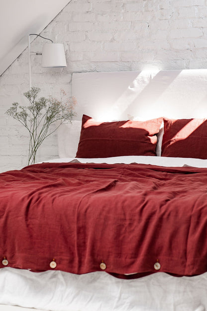 Linen duvet cover in Terracotta - Her Linen