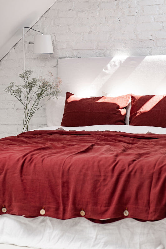 Linen duvet cover in Terracotta - Her Linen