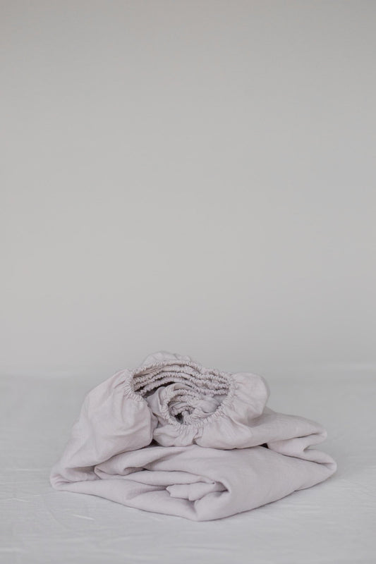 Linen fitted sheet in Cream - Her Linen