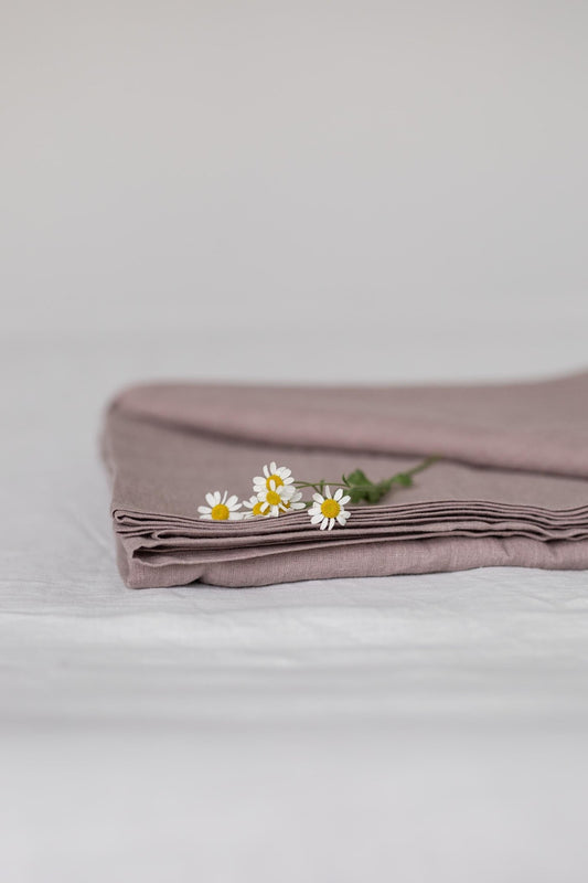Linen flat sheet in Rosy Brown - Her Linen