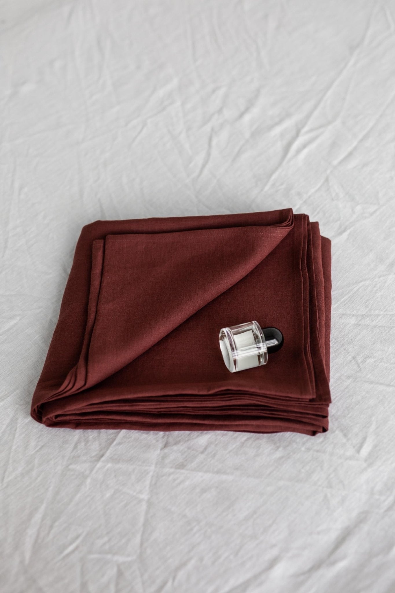 Linen flat sheet in Terracotta - Her Linen