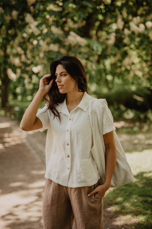 Linen summer shirt SCARLETT - Her Linen
