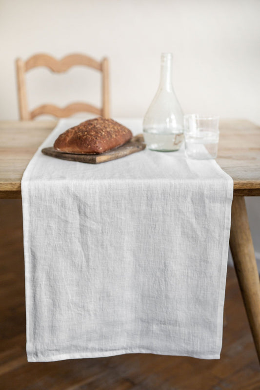 Linen table runner in Cream - Her Linen