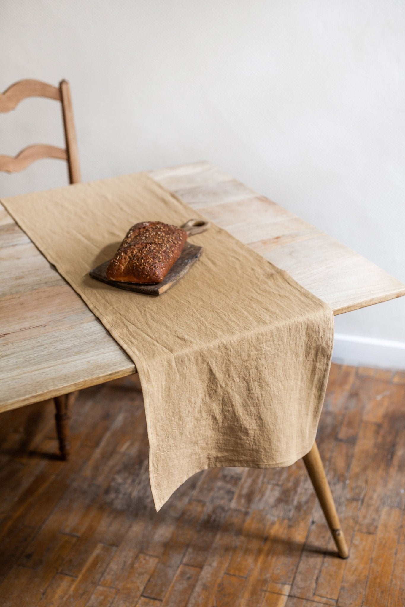 Linen table runner in Mustard - Her Linen