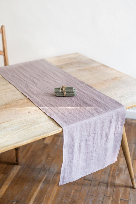 Linen table runner in Rosy Brown - Her Linen