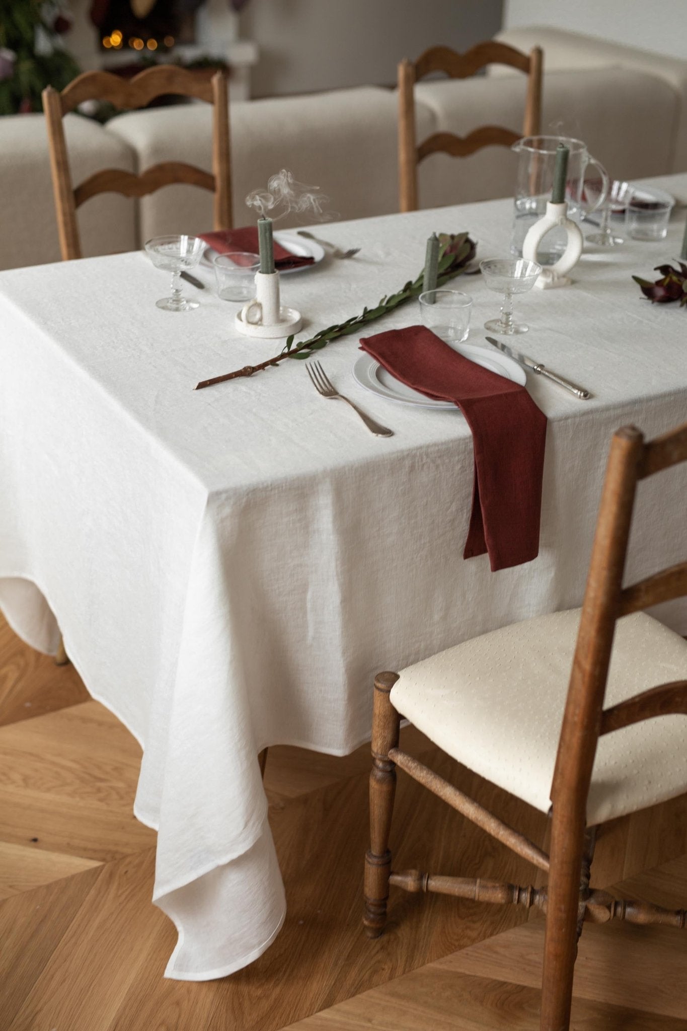 Linen tablecloth in White - Her Linen