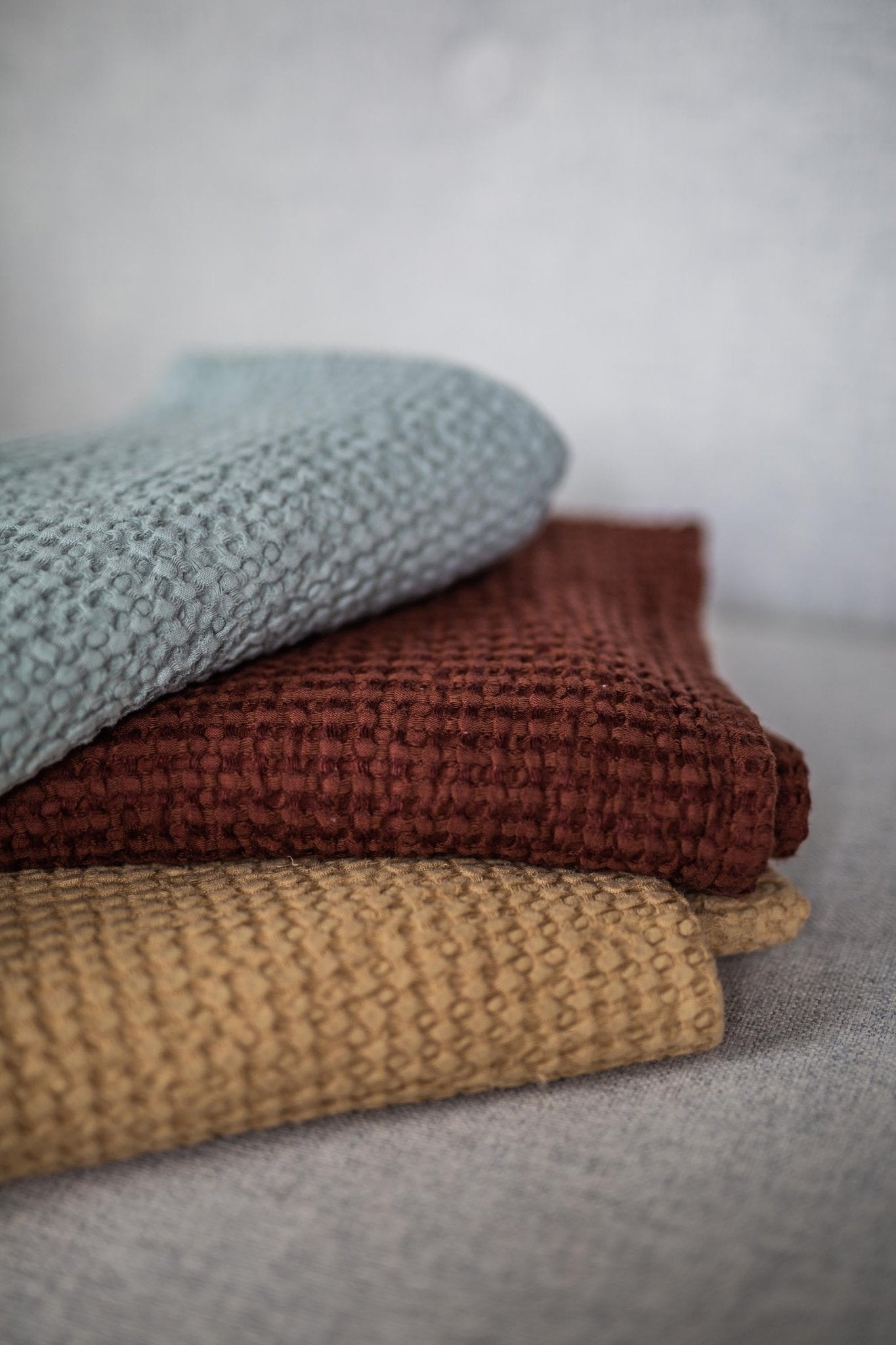 Linen waffle towel set - Her Linen