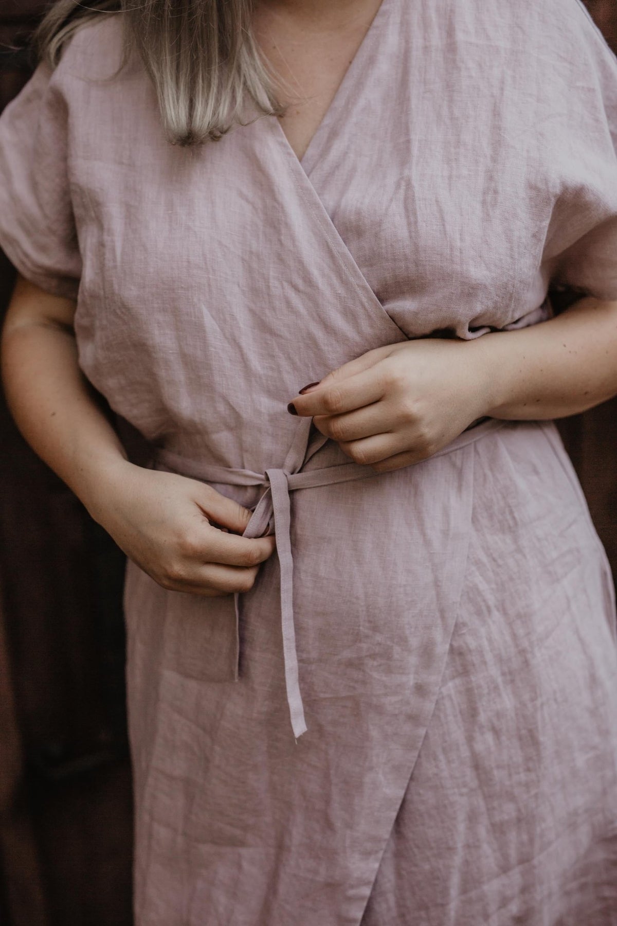 Linen wrap dress Rome - Her Linen