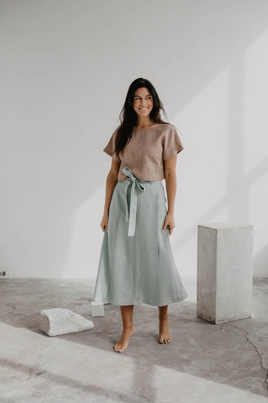 Linen wrap skirt IRIS - Her Linen