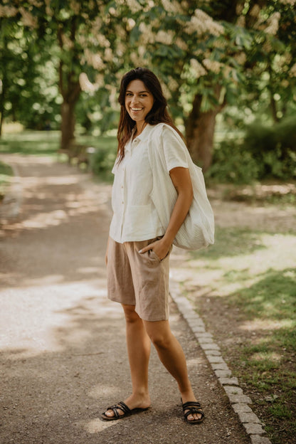 Long linen shorts MATILDA - Her Linen