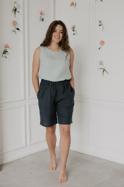 Long linen shorts MATILDA - Her Linen
