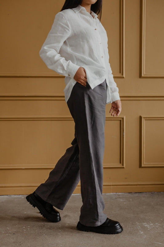 Oulu super long linen pants - Her Linen