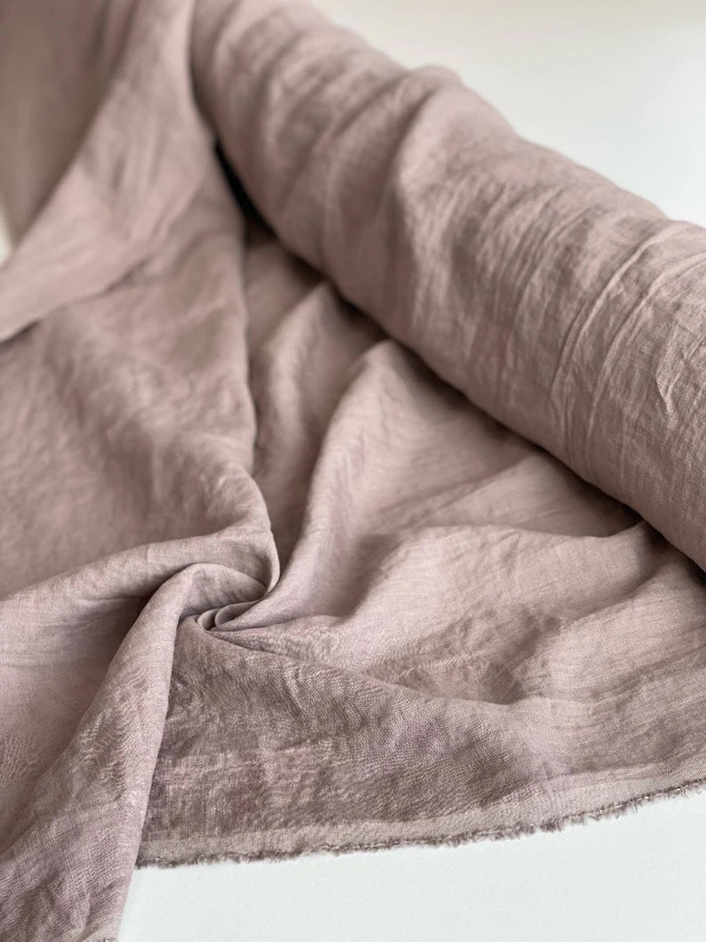Rosy Brown 95" / 240 cm linen fabric - Her Linen