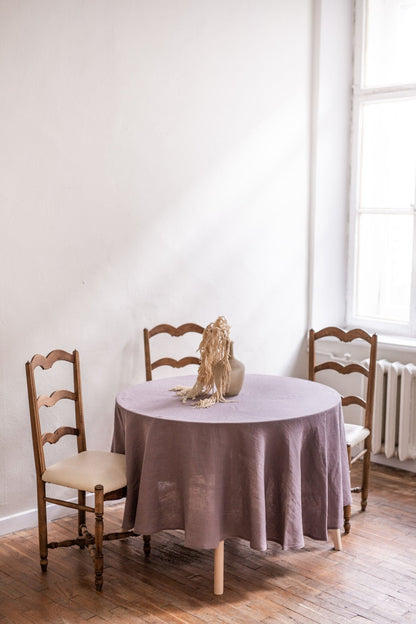 Round linen tablecloth - Her Linen