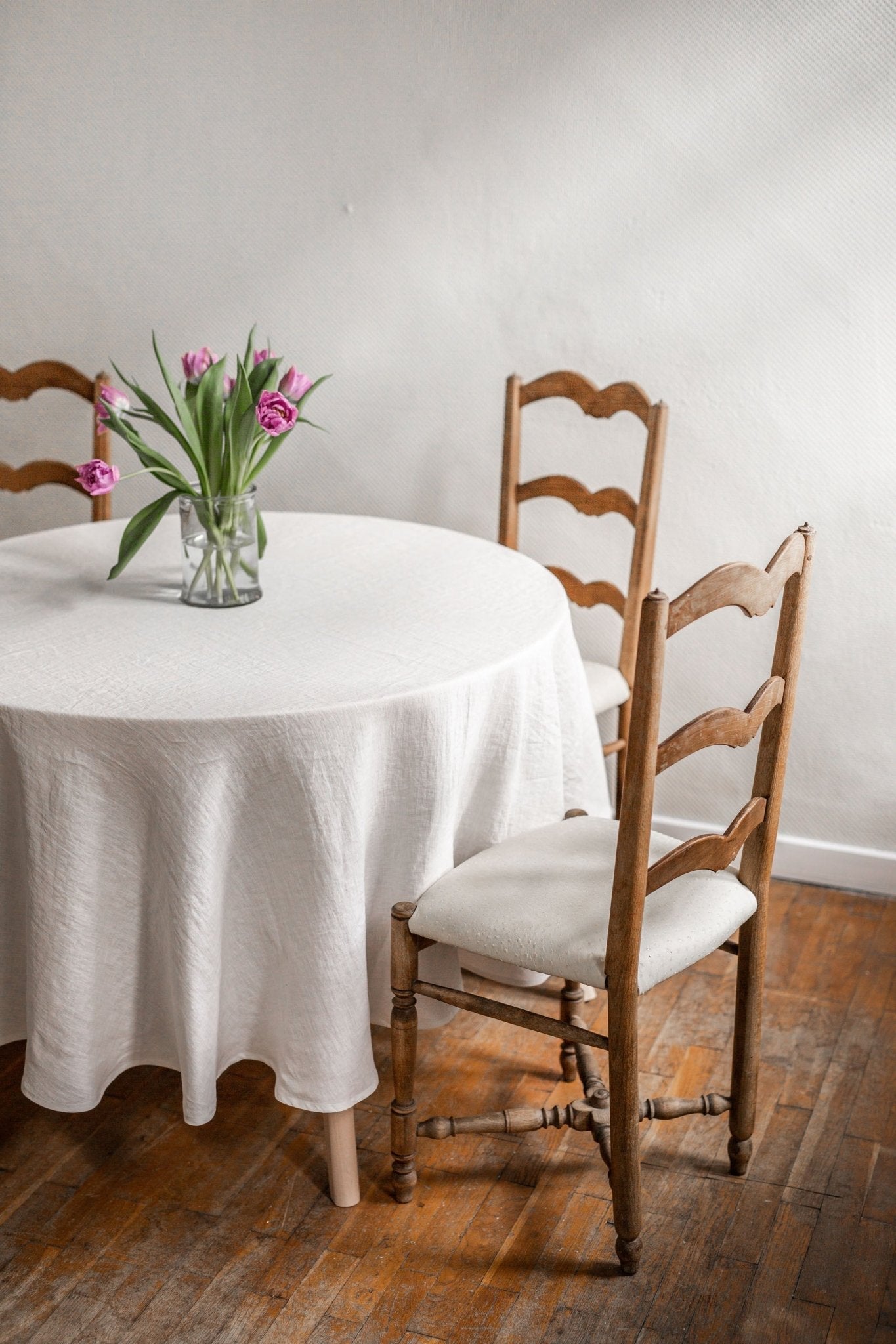 Round linen tablecloth - Her Linen
