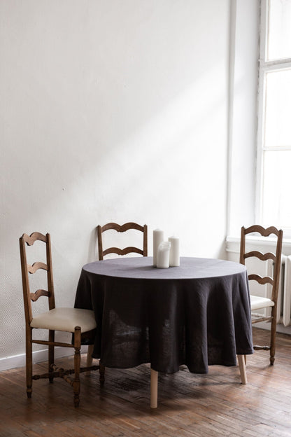 Round linen tablecloth - Her Linen