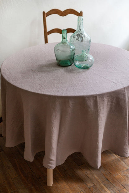 Round linen tablecloth - Her Linen