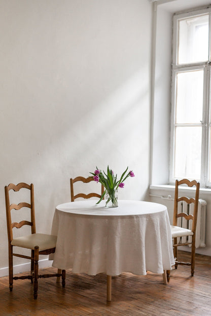 Round linen tablecloth - Her Linen