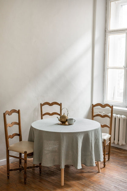 Round linen tablecloth - Her Linen