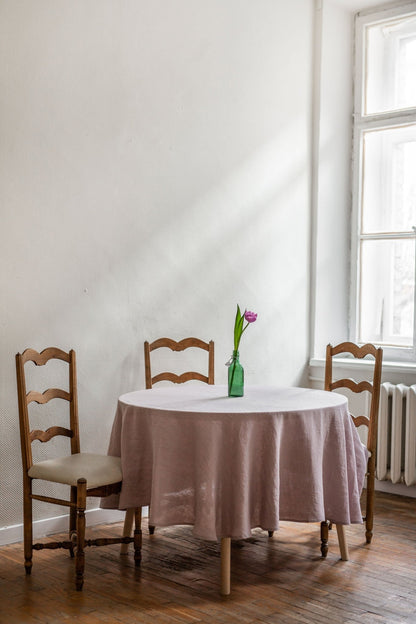 Round linen tablecloth - Her Linen