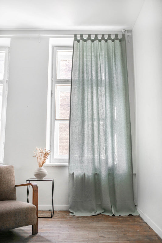 Tab top linen curtain - Her Linen