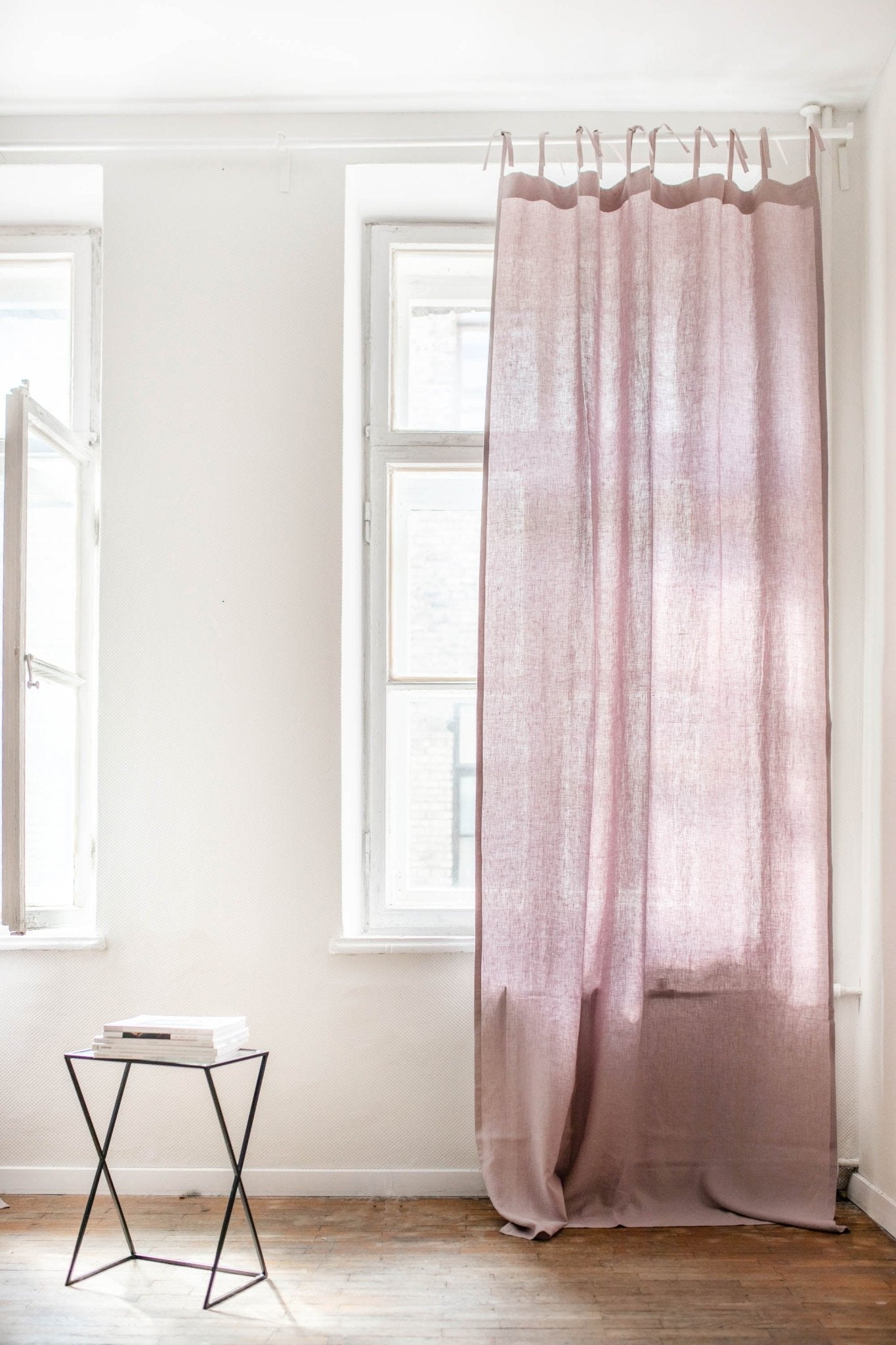 Tie top linen curtain - Her Linen