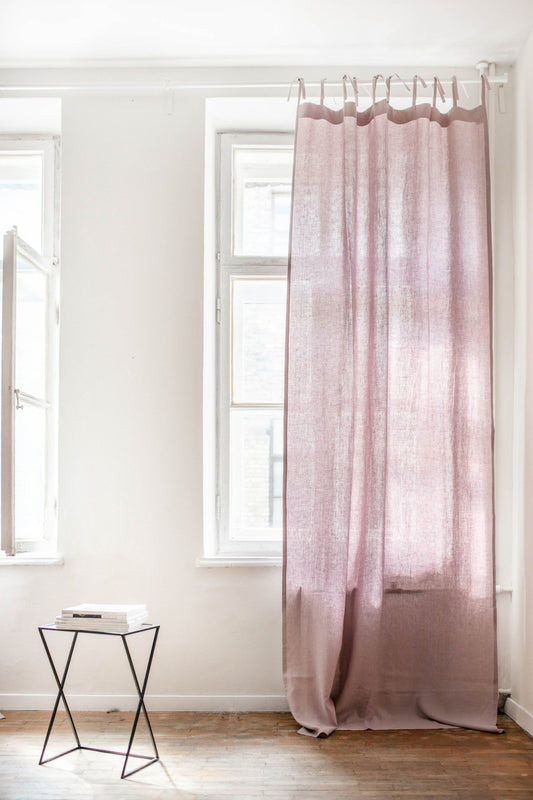 Tie top linen curtain - Her Linen