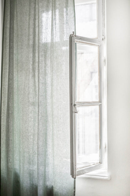 Tie top linen curtain - Her Linen