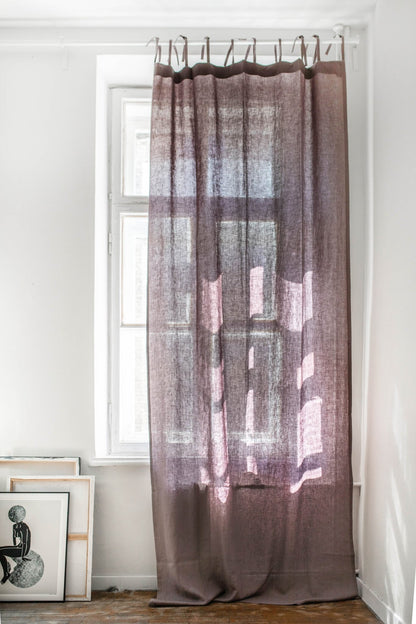 Tie top linen curtain - Her Linen
