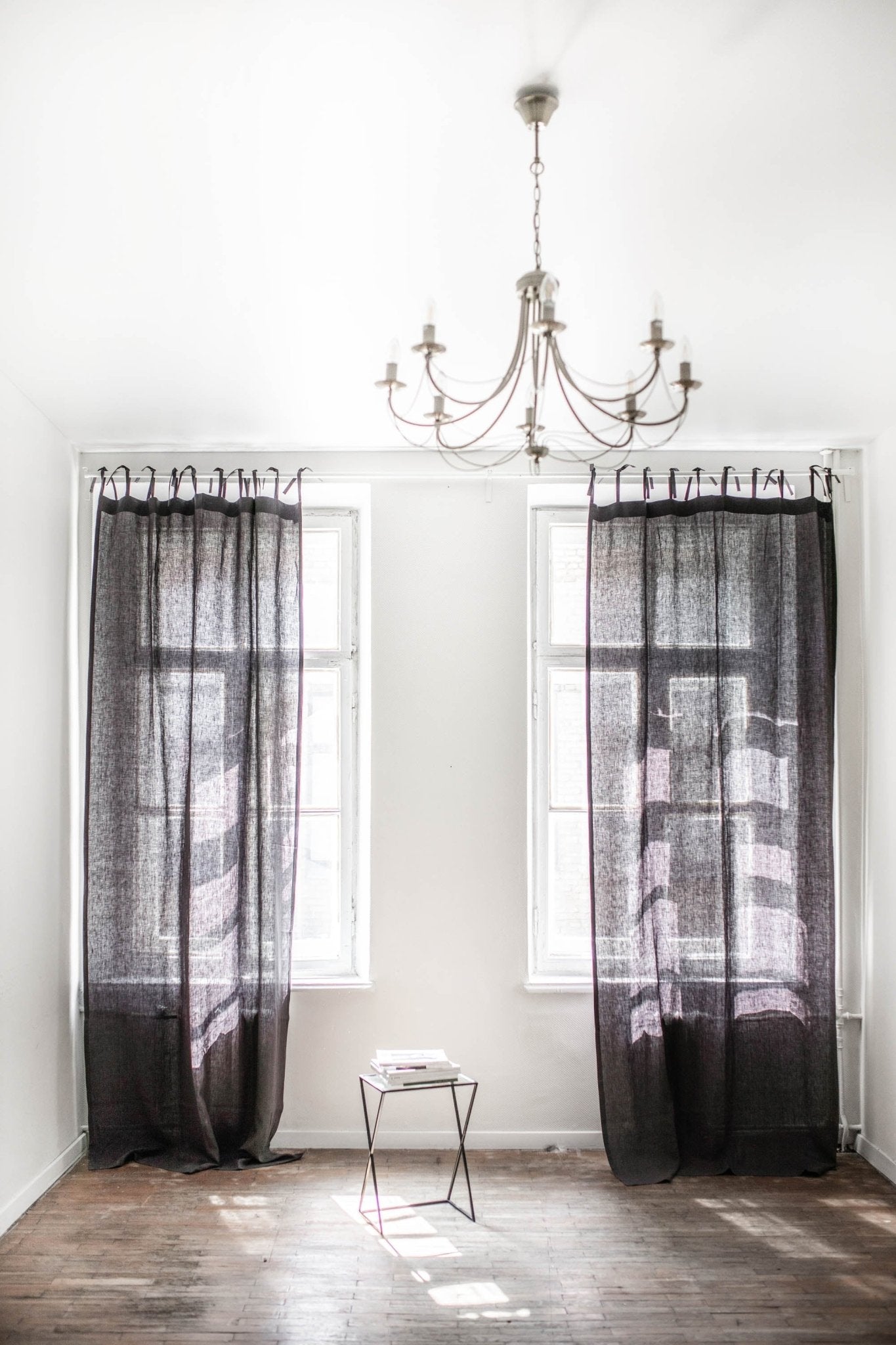 Tie top linen curtain - Her Linen