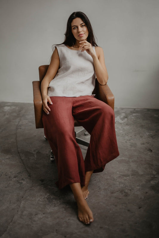 Wide linen pants ISABELLA - Her Linen